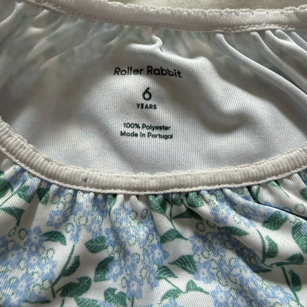 Roller Rabbit X Erica Wilson Girls Marina Nightgown Dress Floral Hydrangea Sz 6 - Picture 4 of 6